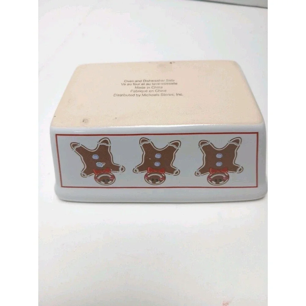Michael’s Stoneware Christmas White Ceramic Happy Holidays Mini Loaf Pan Ginger